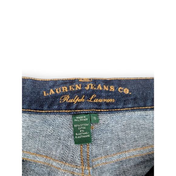 Lauren Ralph Lauren‎ Womens Jeans 10 High Rise Straight Leg Dark Wash Cropped - Picture 3 of 4